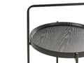 Miniatyrbild 6 av 8: Sidobord Svart MDF Topphylla Metallram Rund 2 Hyllor Modern Design Vardagsrumsmöbler