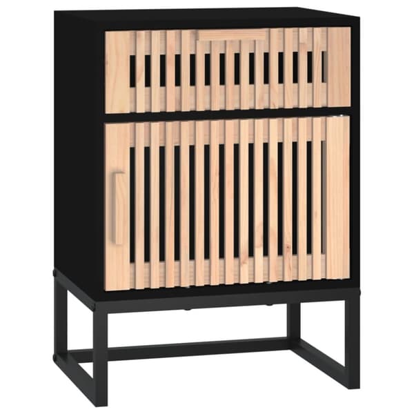 Sängbord svart 40x30x55,5 cm konstruerat trä&järn