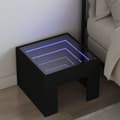 Miniatyrbild 1 av 2: Sängbord med Infinity LEDs svart 40x40x30 cm