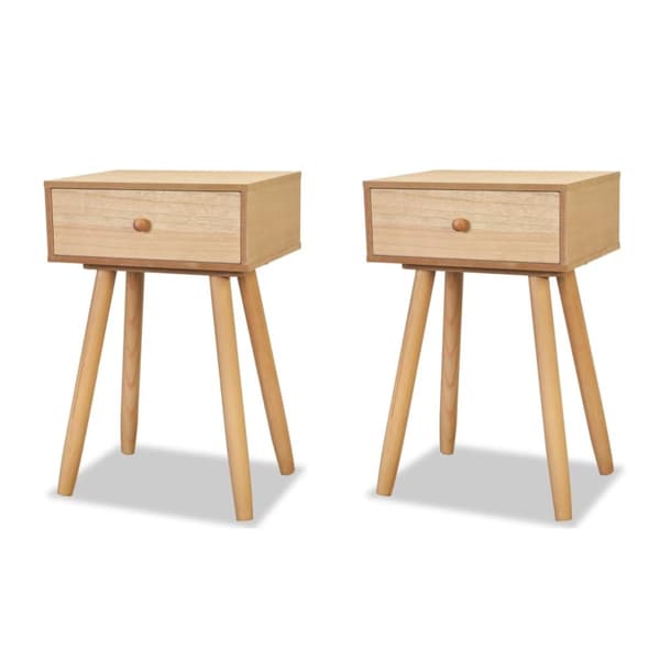 Sängbord 2 st massiv furu 40x30x61 cm brun