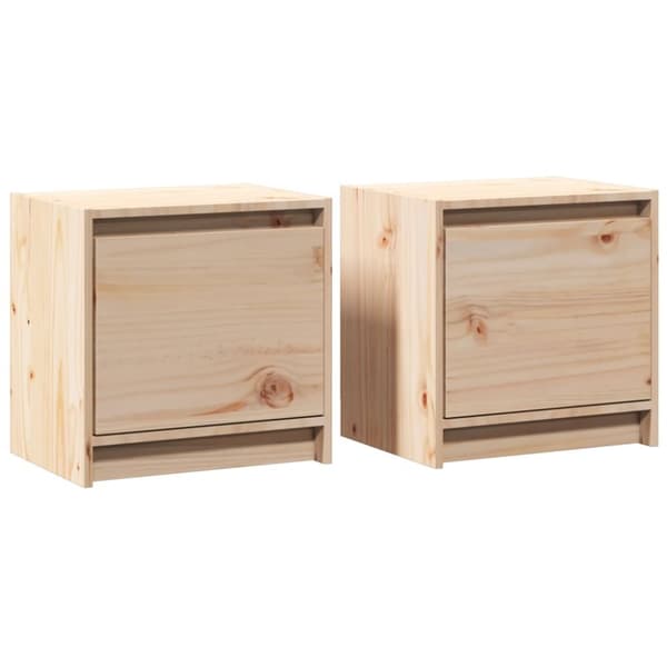 Sängbord 2 st 40x30,5x40 cm massiv furu