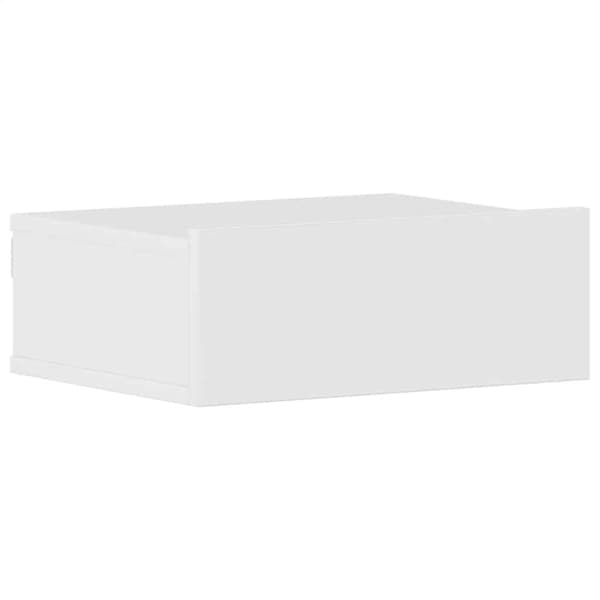 Svävande sängbord vit högglans 40x30x15 cm konstruerat trä