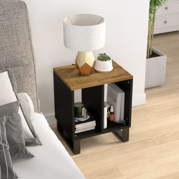 Sidobord 40x31x46 cm massivt mangoträ och konstruerat trä