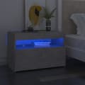 Miniatyrbild 1 av 2: Sängbord med LED-belysning 2 st betonggrå 60x35x40 cm