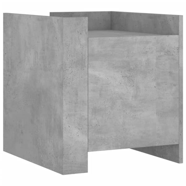 Sängbord betonggrå 45x50x50 cm konstruerat trä