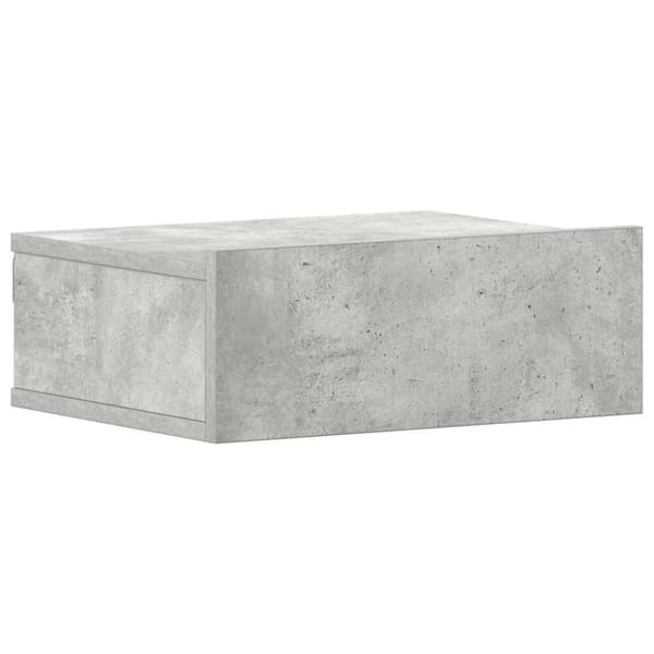 Svävande sängbord betonggrå 40x30x15 cm konstruerat trä