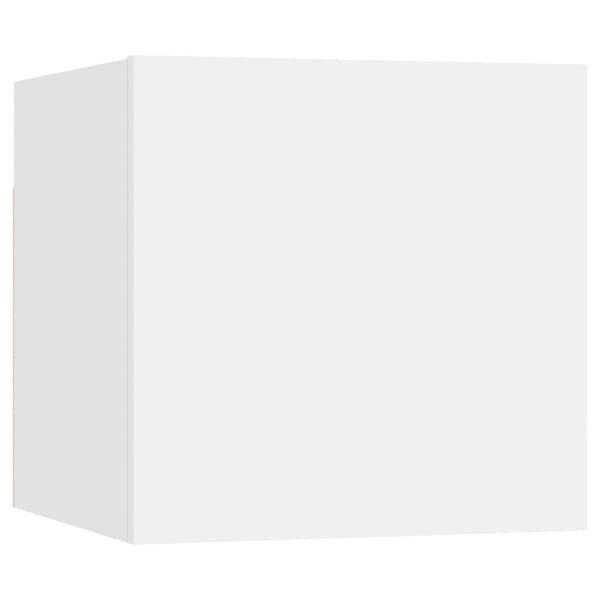 Sängbord vit 30,5x30x30 cm konstruerat trä