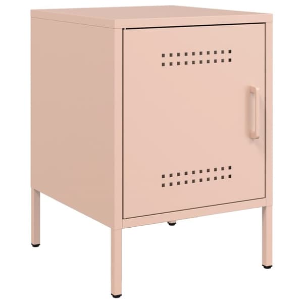 Sängskåp rosa 36x39x50,5 cm stål