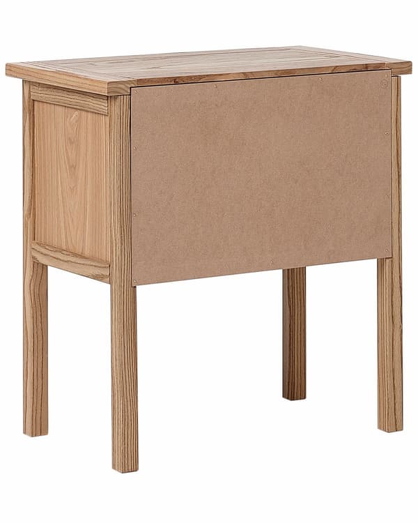 Sengebord i lyst massivt træ med 2 skuffer Rustikt sidebord Moderne design elegant stil