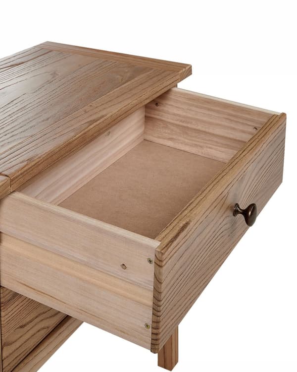 Sengebord i lyst massivt træ med 2 skuffer Rustikt sidebord Moderne design elegant stil