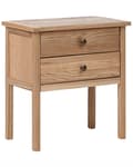 Miniatyrbillede 1 af 11: Sengebord i lyst massivt træ med 2 skuffer Rustikt sidebord Moderne design elegant stil