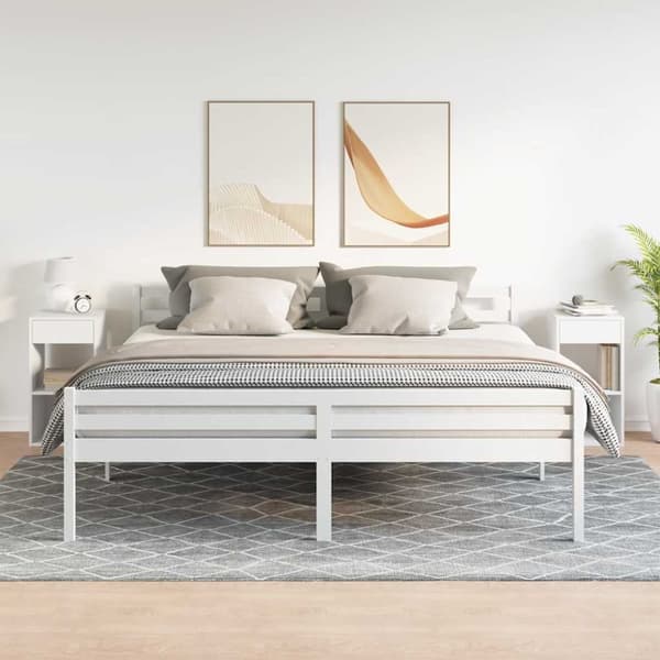 vidaXL Sängbord 2 st med låda vit 35x34x66,5 cm