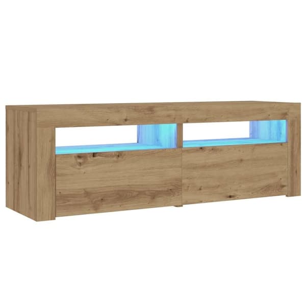 vidaXL Nattbord 2 stk med LED artisan eik 60x35x40 cm