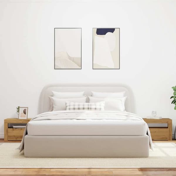 vidaXL Nattbord 2 stk med LED artisan eik 60x35x40 cm