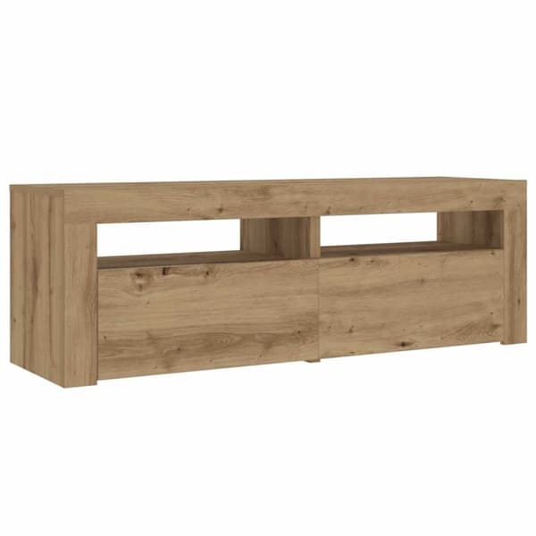 vidaXL Nattbord 2 stk med LED artisan eik 60x35x40 cm