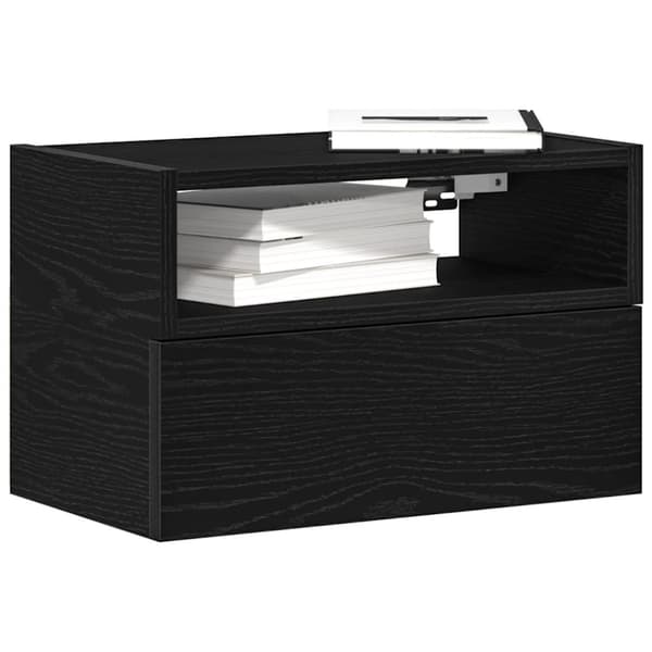 Väggmonterade sängbord svart 45x26x28,5 cm