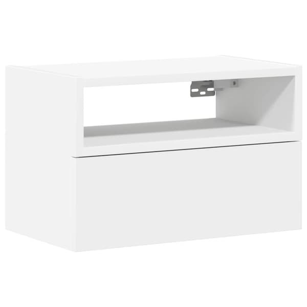 Väggmonterat sängbord vit 45x26x28,5 cm