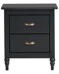 Miniatyrbilde 5 av 9: Nattbord Svart med 2 skuffer Retro Design Elegant Stil Oppbevaring til Soverom