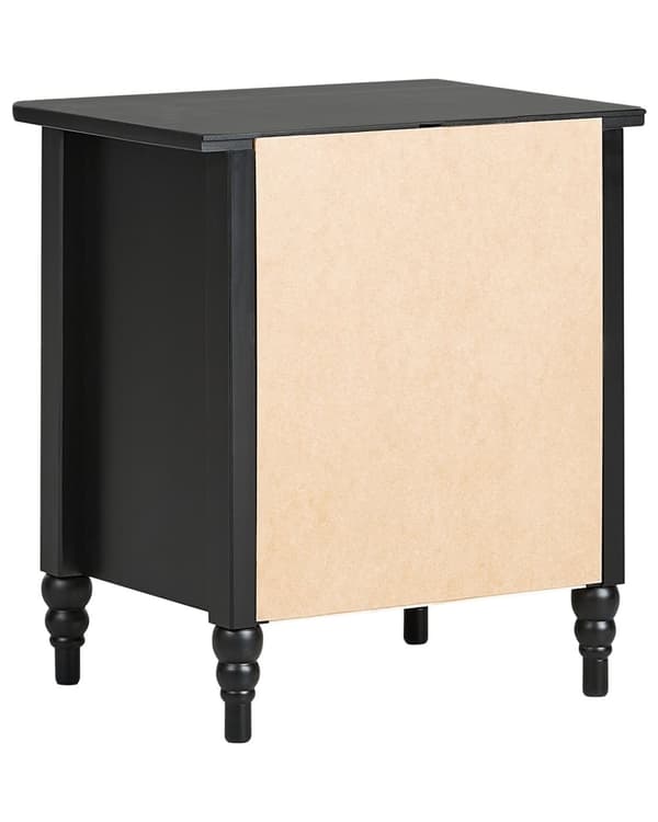 Nattbord Svart med 2 skuffer Retro Design Elegant Stil Oppbevaring til Soverom