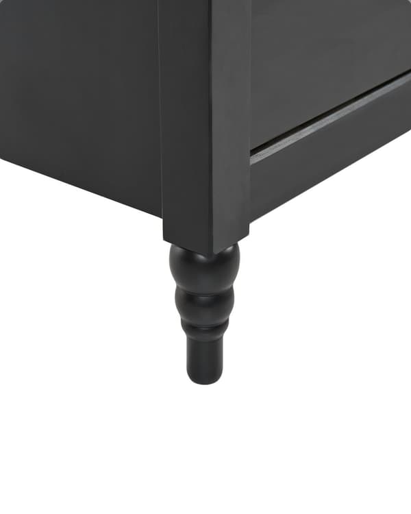 Nattbord Svart med 2 skuffer Retro Design Elegant Stil Oppbevaring til Soverom