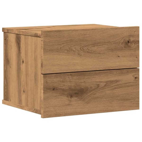 vidaXL Väggmonterat sängbord artisan ek 40x32x30 cm