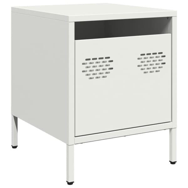 vidaXL Sängbord vit 35x39x43,5 cm stål