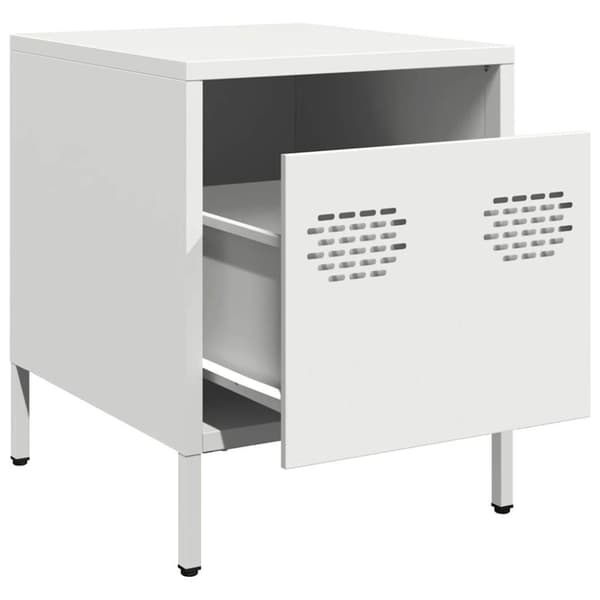 vidaXL Sängbord vit 35x39x43,5 cm stål
