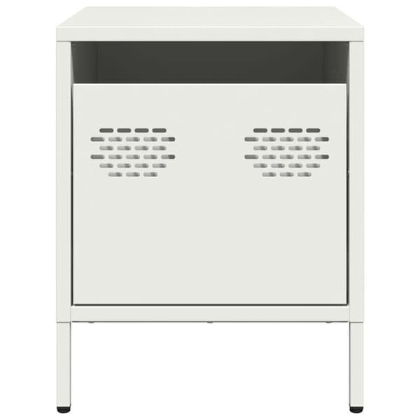 vidaXL Sängbord vit 35x39x43,5 cm stål
