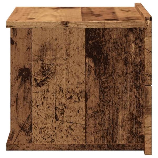 vidaXL væghængt sengebord 40x32x30 cm antikt træ