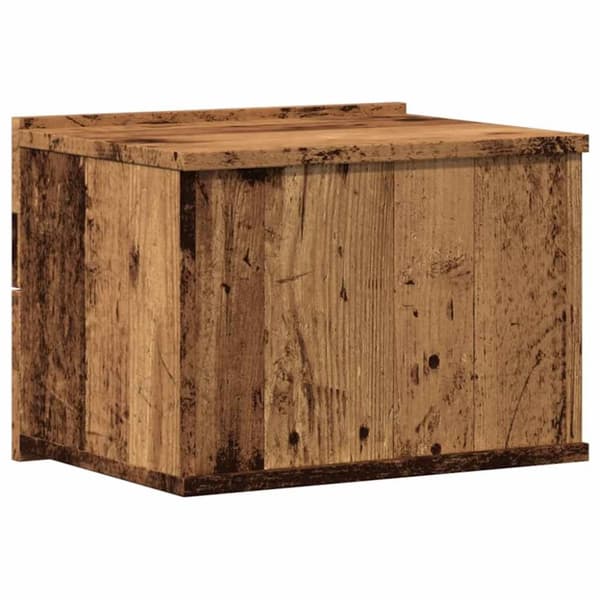 vidaXL væghængt sengebord 40x32x30 cm antikt træ