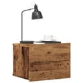 Miniatyrbillede 2 af 11: vidaXL væghængt sengebord 40x32x30 cm antikt træ