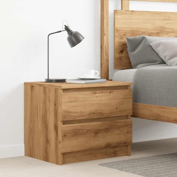 vidaXL Sängbord artisan ek 50x40x43.5 cm konstruerat trä