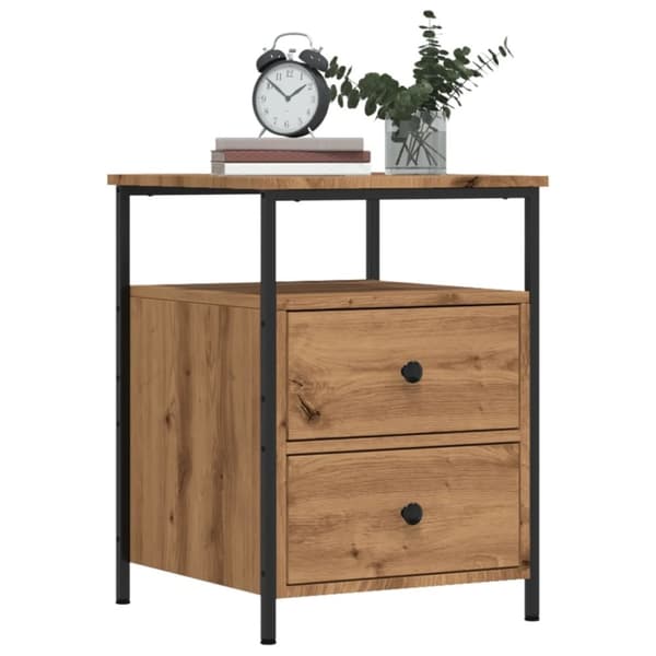 vidaXL sengebord 44x45x60 cm konstrueret træ kunsteg