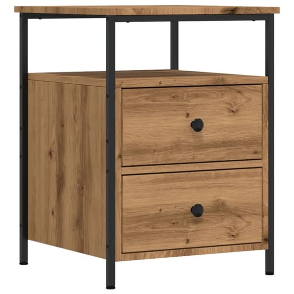 vidaXL sengebord 44x45x60 cm konstrueret træ kunsteg