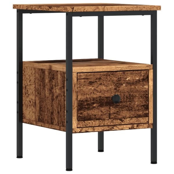 vidaXL sengebord 34x36x50 cm konstrueret træ gammelt trælook