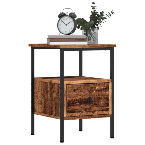 vidaXL sengebord 34x36x50 cm konstrueret træ gammelt trælook