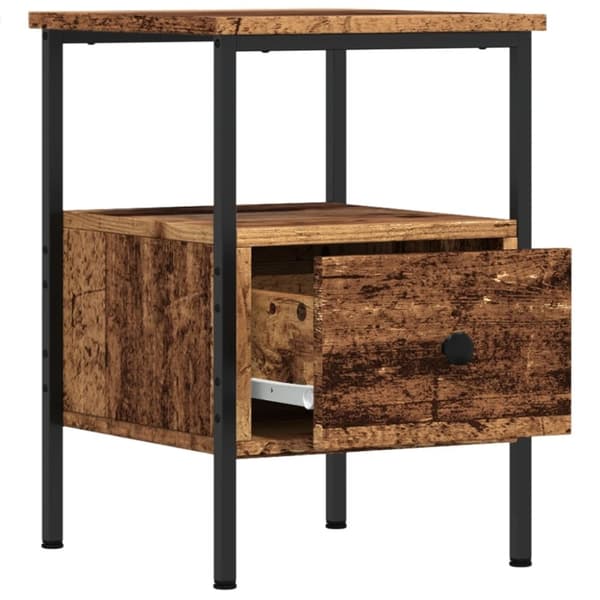vidaXL sengebord 34x36x50 cm konstrueret træ gammelt trælook