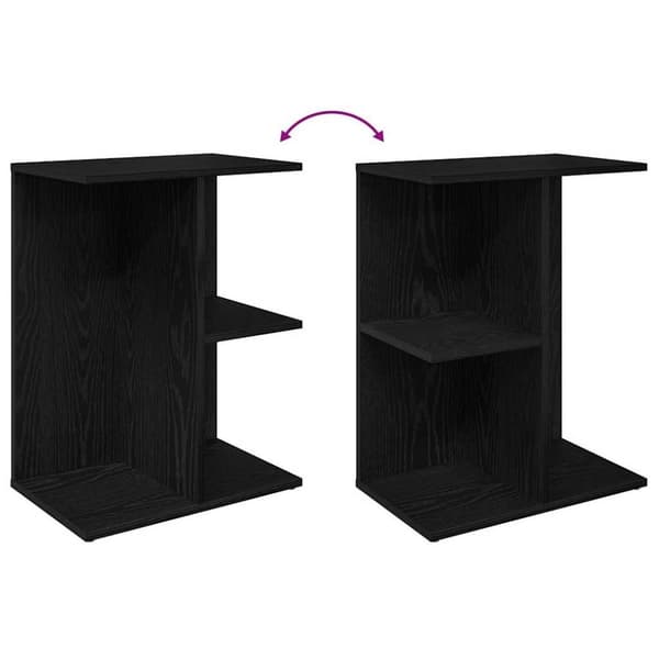 vidaXL sengeborde 2 stk. 46,5x29x61 cm konstrueret træ sort-eg
