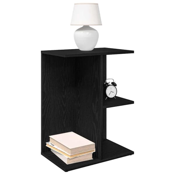 vidaXL sengeborde 2 stk. 46,5x29x61 cm konstrueret træ sort-eg