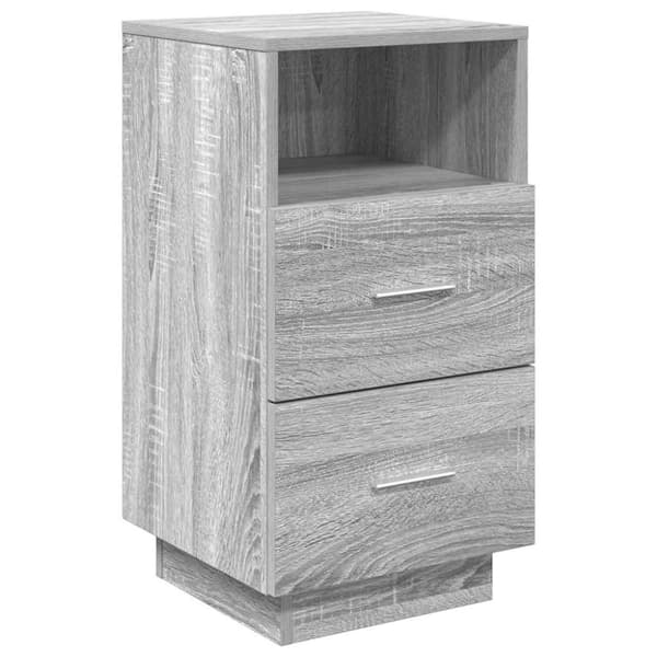 vidaXL sengebord med 2 skuffer 36x36x68 cm grå sonoma-eg