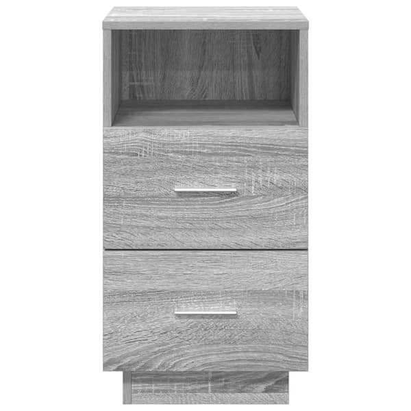 vidaXL sengebord med 2 skuffer 36x36x68 cm grå sonoma-eg