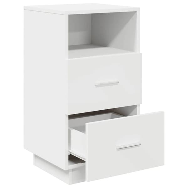 vidaXL sengeborde 2 stk. med 2 skuffer 36x36x68 cm hvid
