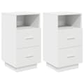 Miniatyrbillede 1 af 11: vidaXL sengeborde 2 stk. med 2 skuffer 36x36x68 cm hvid
