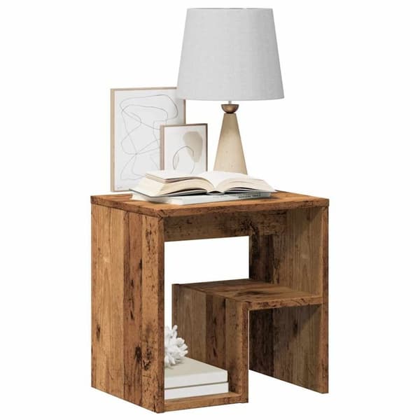 vidaXL sengeborde 2 stk. 40x30x40 cm konstrueret træ gammelt trælook