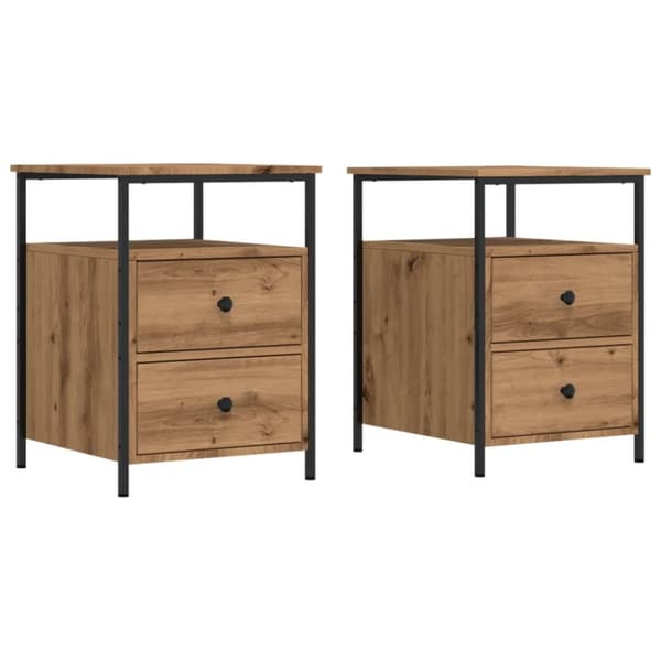 vidaXL sengeborde 2 stk. 44x45x60 cm konstrueret træ kunsteg