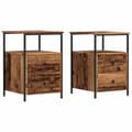Miniatyrbilde 3 av 11: vidaXL Nattbord 2 stk gammelt tre 34x35,5x50 cm konstruert tre