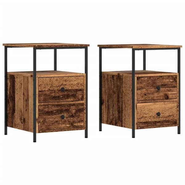 vidaXL Nattbord 2 stk gammelt tre 34x35,5x50 cm konstruert tre