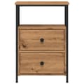 Miniatyrbilde 5 av 11: vidaXL Nattbord 2 stk artisan eik 34x35,5x50 cm konstruert tre