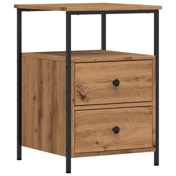 vidaXL Nattbord 2 stk artisan eik 34x35,5x50 cm konstruert tre