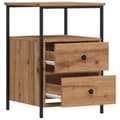 Miniatyrbilde 9 av 11: vidaXL Nattbord 2 stk artisan eik 34x35,5x50 cm konstruert tre